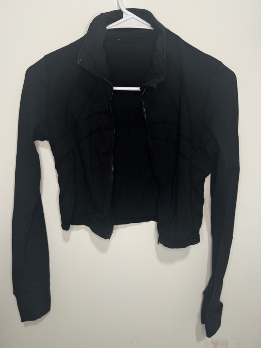 Black Cropped Zip-Up Jacket